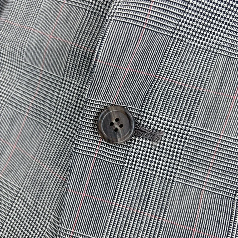 Vintage Brooks Brothers Blazer Sport Coat Grey Glen Check Wool Men 42L USA Made